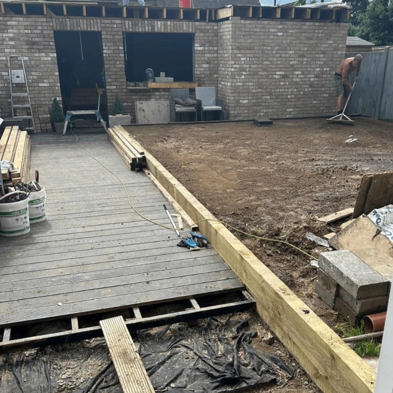 Final landscaping and finishing touches on a residential construction project